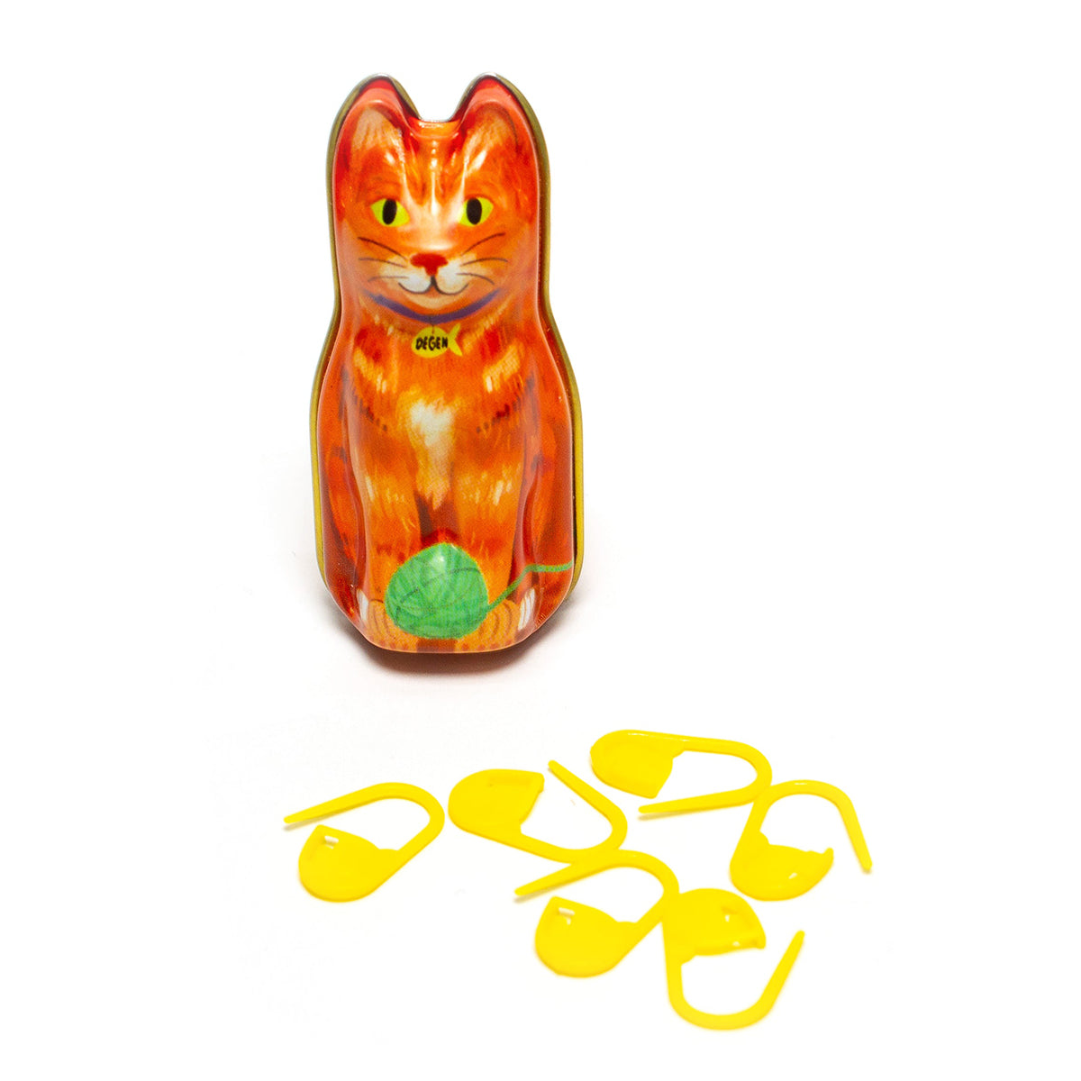 Orange Cat Tin - Stitch Markers