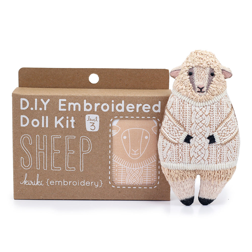 Sheep Embroidered Doll Kit
