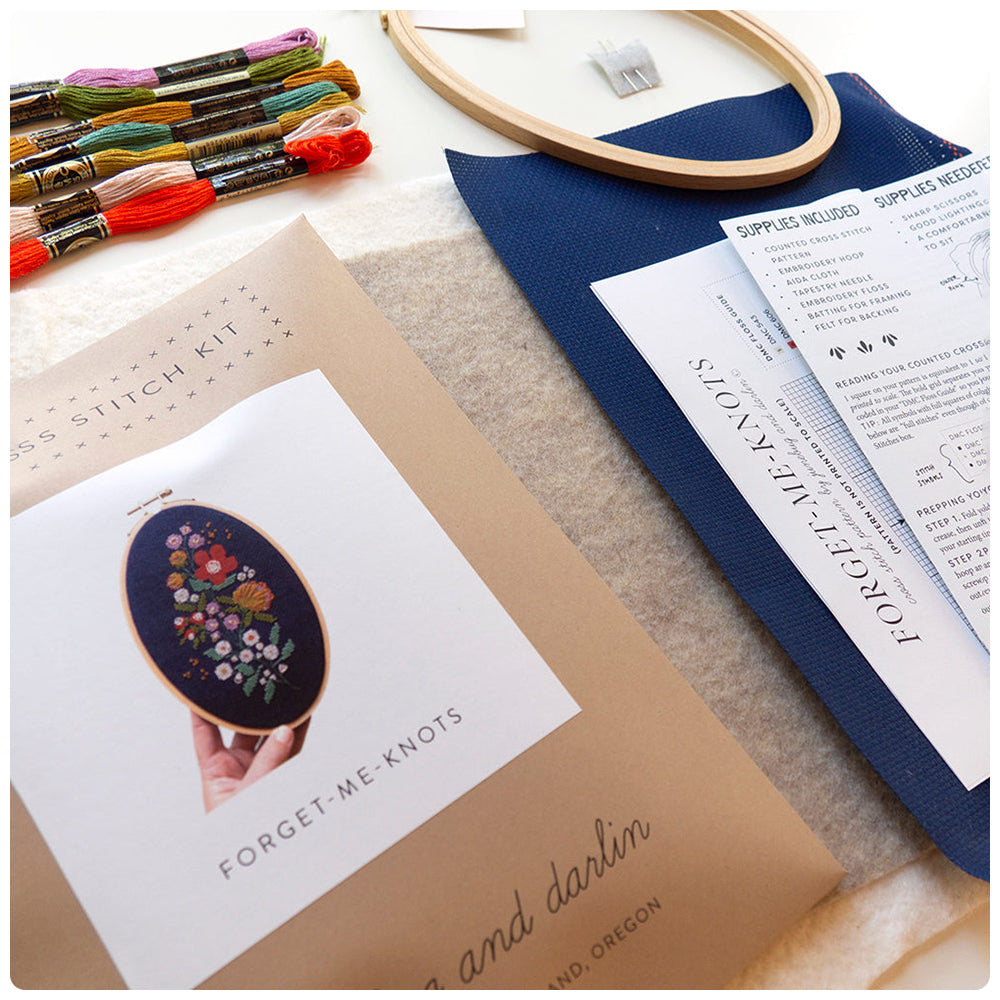 Forget-Me-Knots Cross Stitch Kit