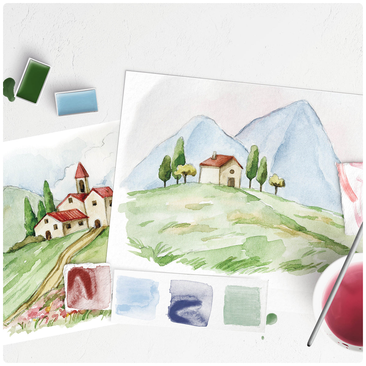 Italian Fields Watercolor Painting Kit