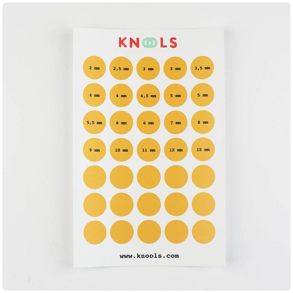 Needle Garage Needle Size Stickers