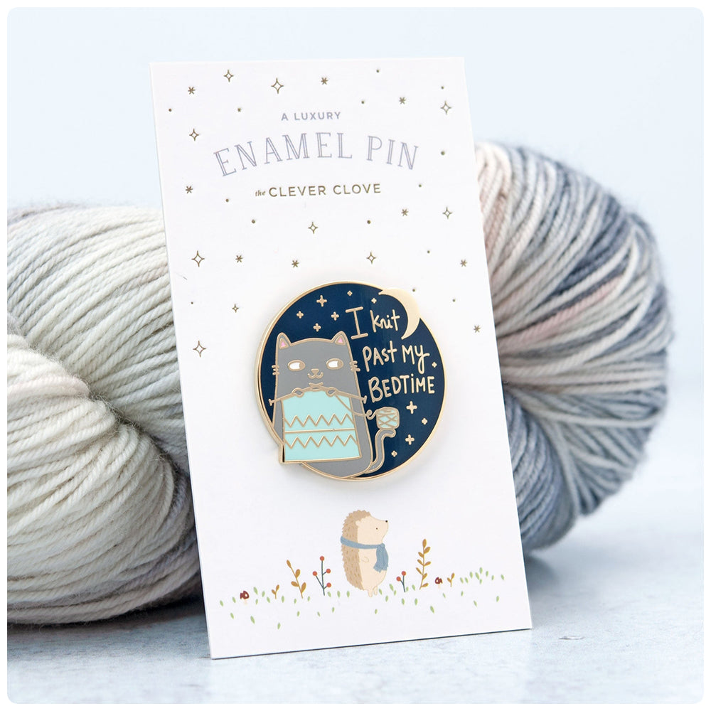 I Knit Past My Bedtime Enamel Pin