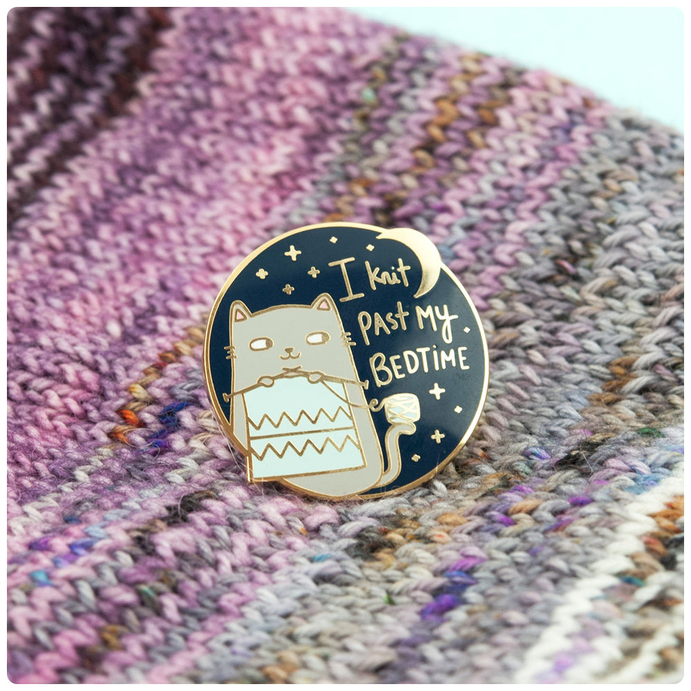 I Knit Past My Bedtime Enamel Pin