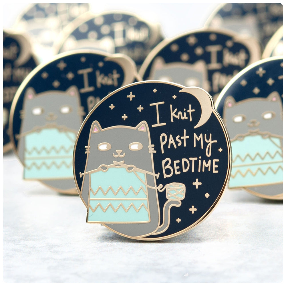 I Knit Past My Bedtime Enamel Pin