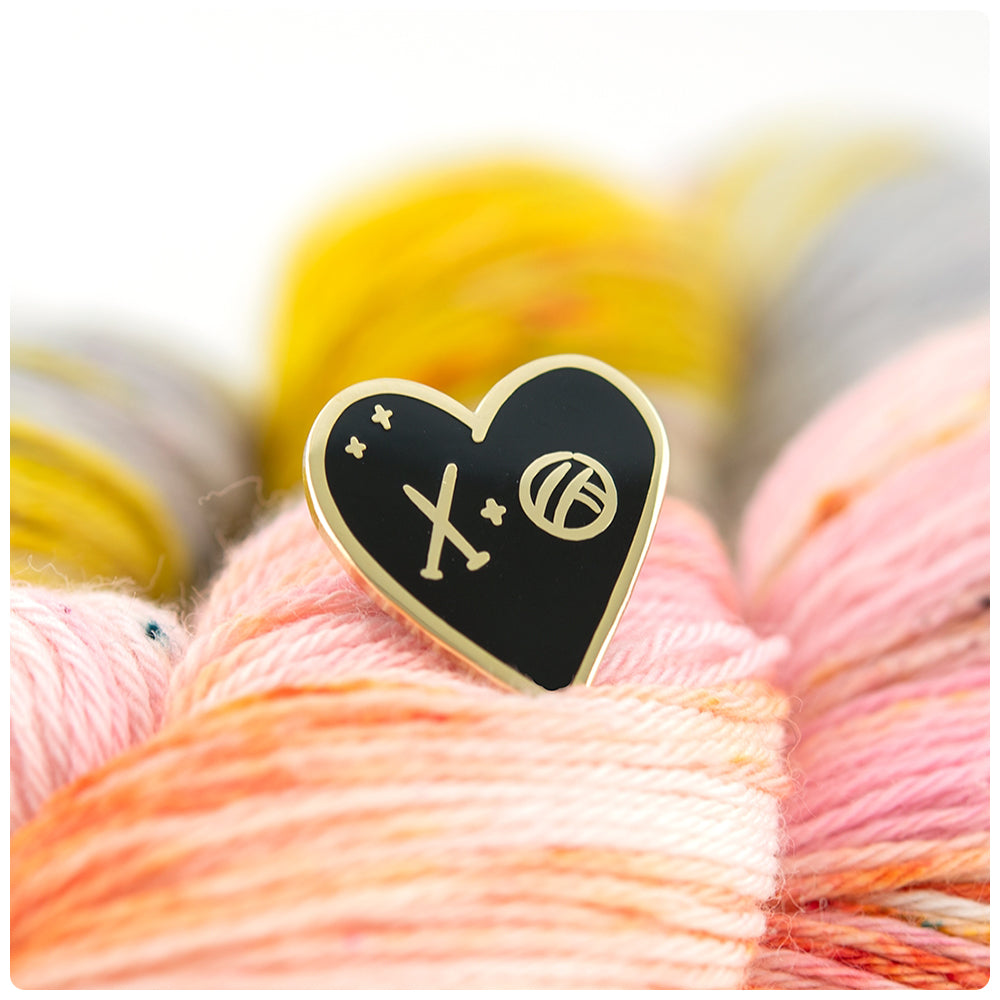 Knit Love Enamel Pin