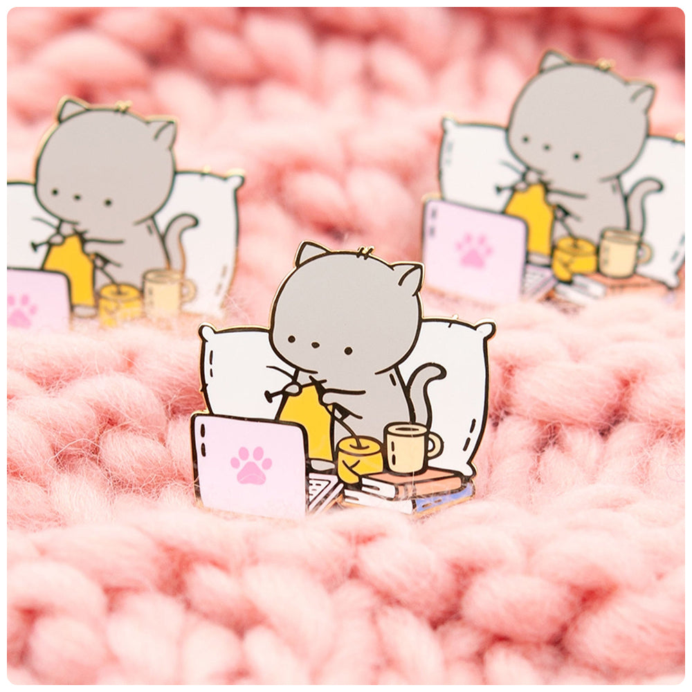 Knitflix Enamel Pin