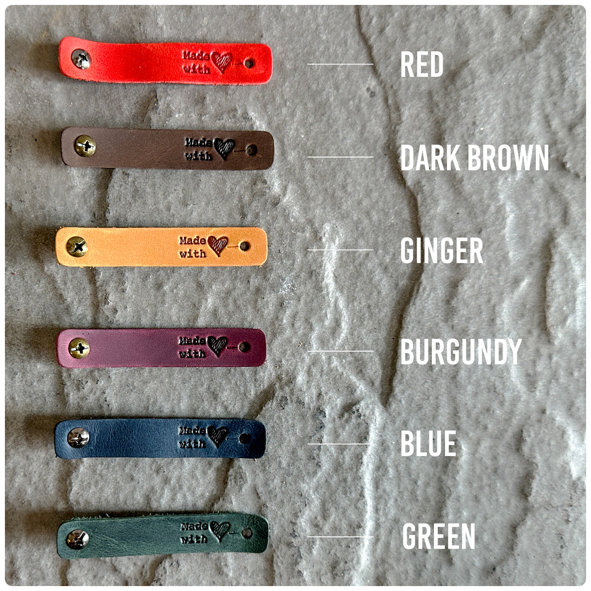 “Made with Love” Leather Tags