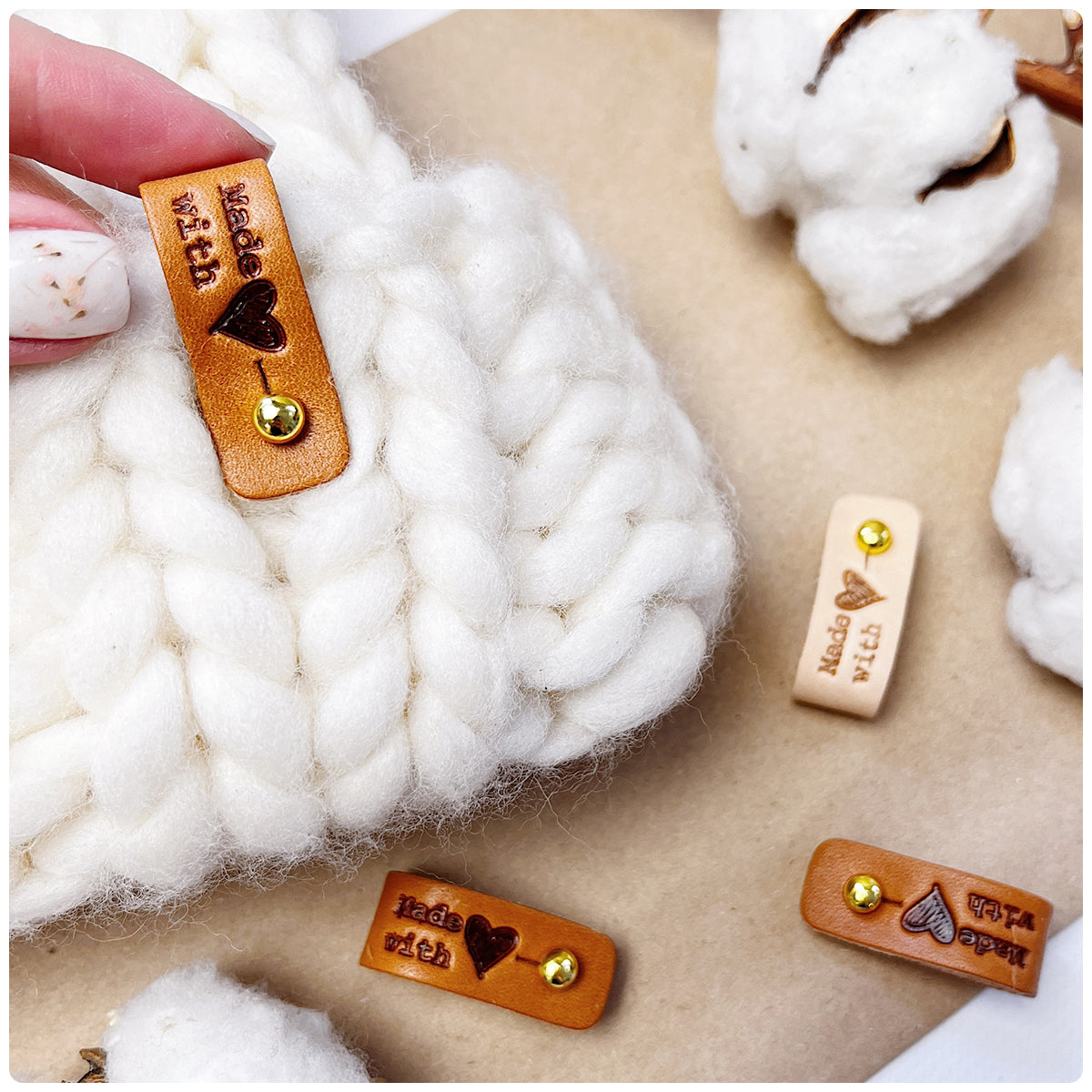 “Made with Love” Leather Tags