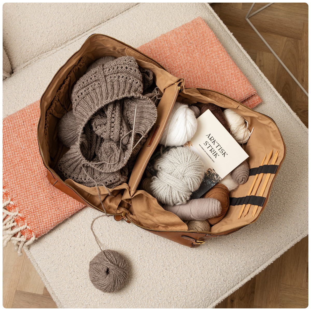 Project 40 Knitting Case - Burned Tan