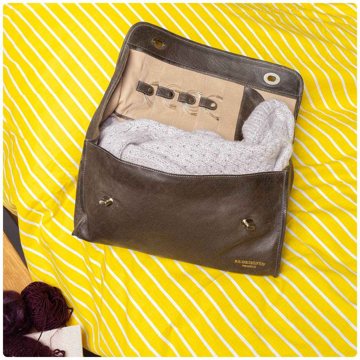 Project 73 Handle Knitting Case - Dark Green