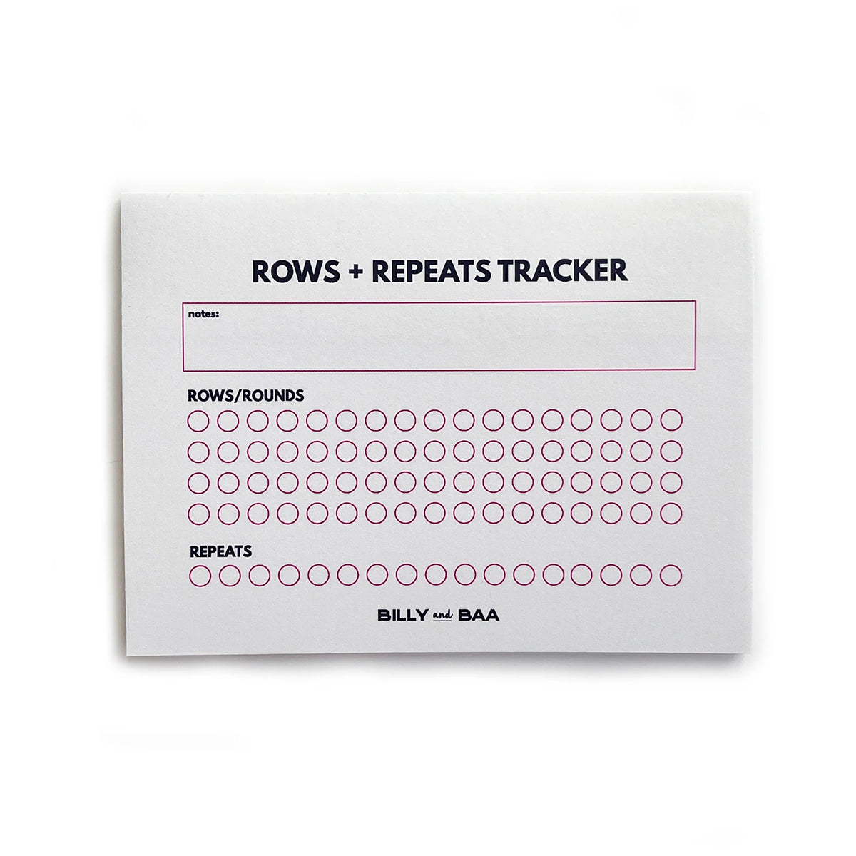 Rows + Repeats Tracker Knitting Sticky Notes