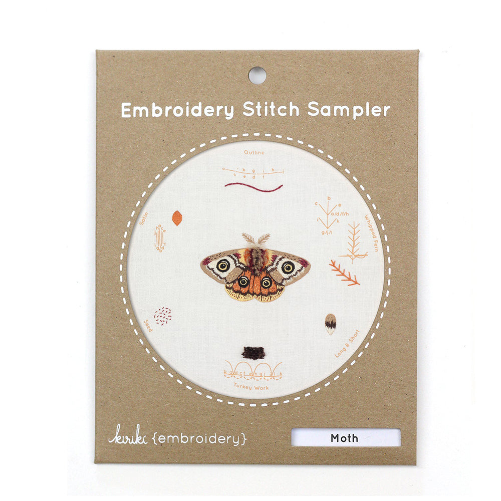 Moth Embroidery Stitch Sampler