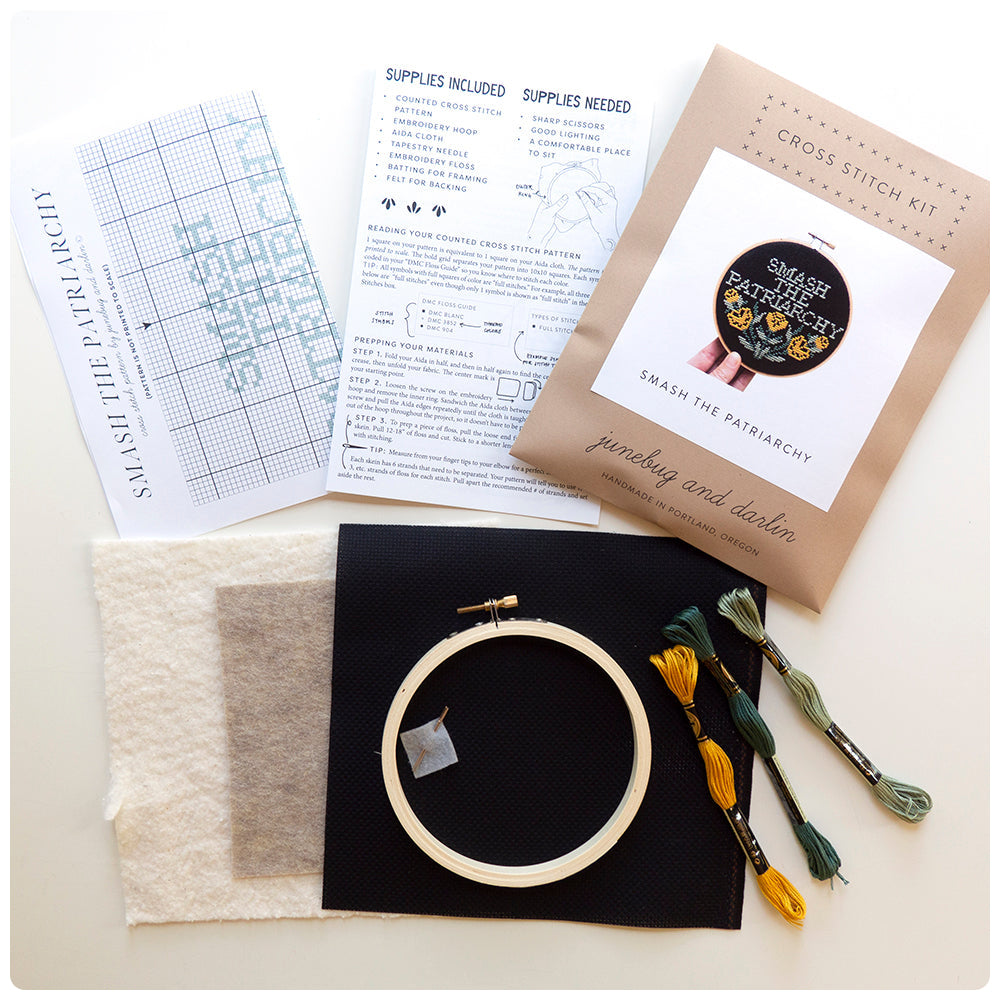 Smash the Patriarchy Cross Stitch Kit