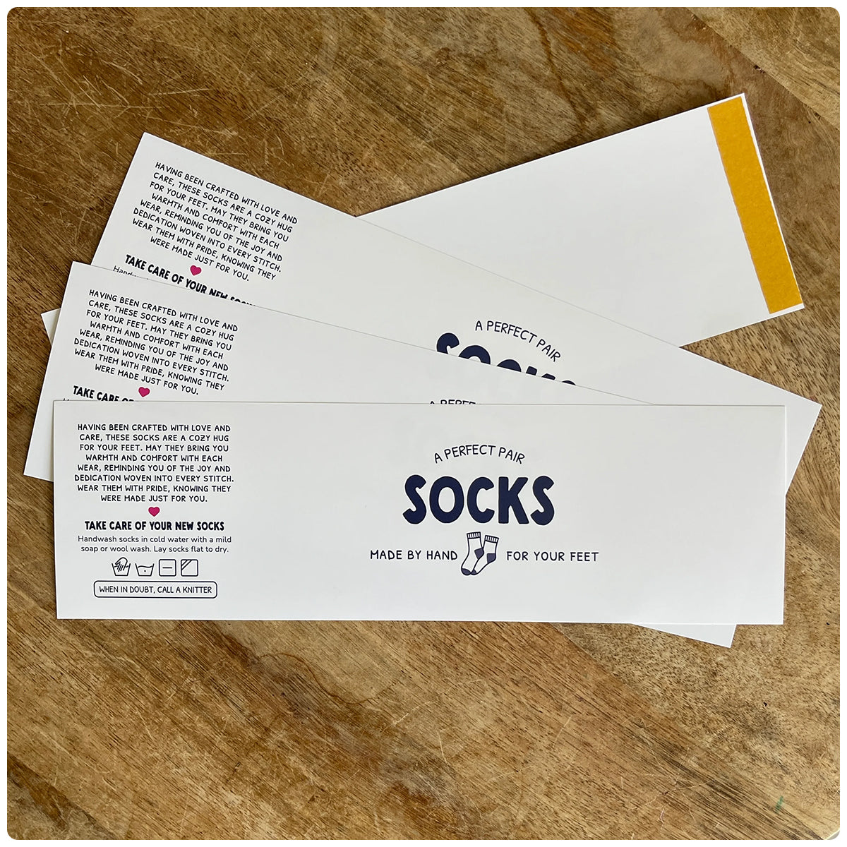 Sock Gift Labels for Handknit Socks