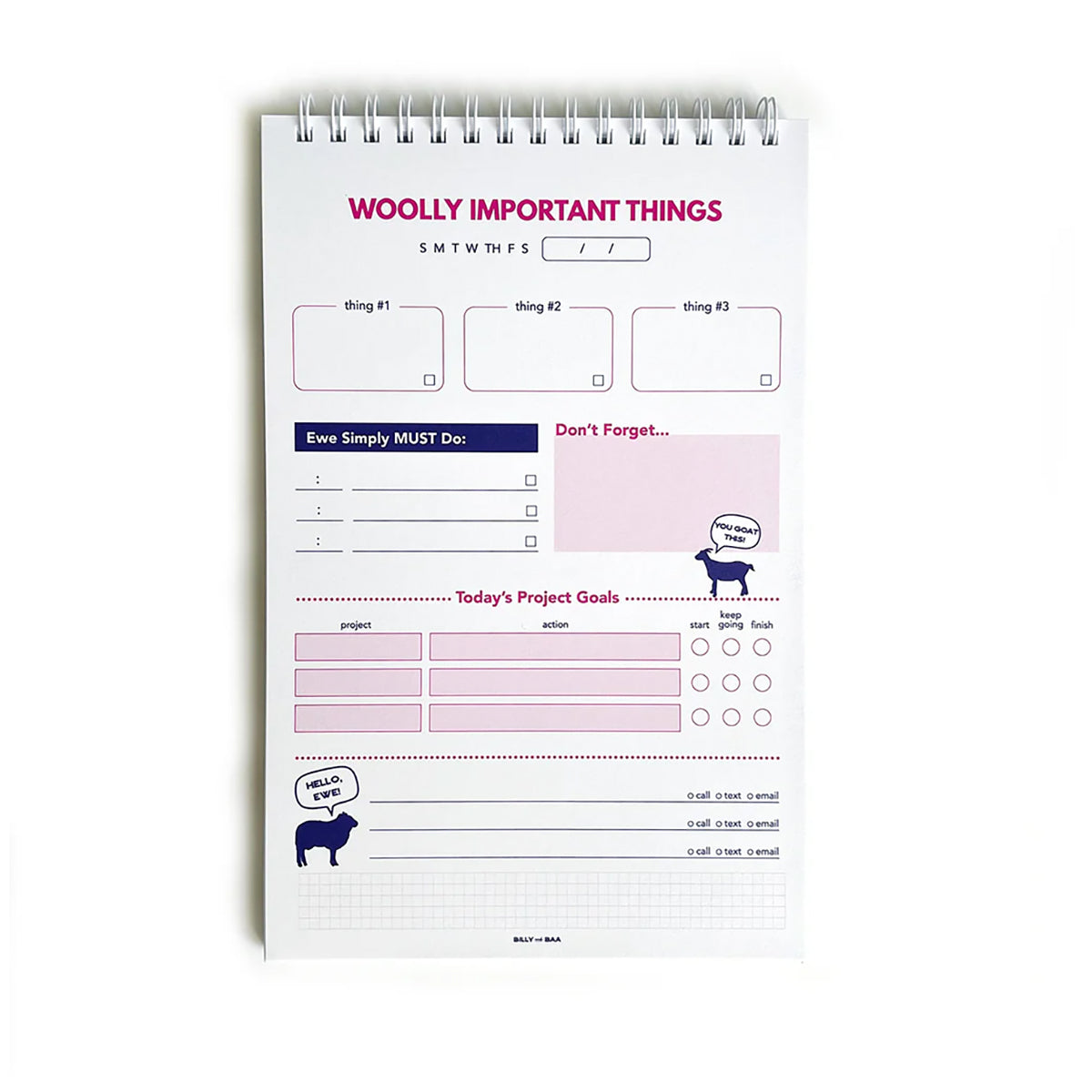 Woolly Important Things Daily Organizer