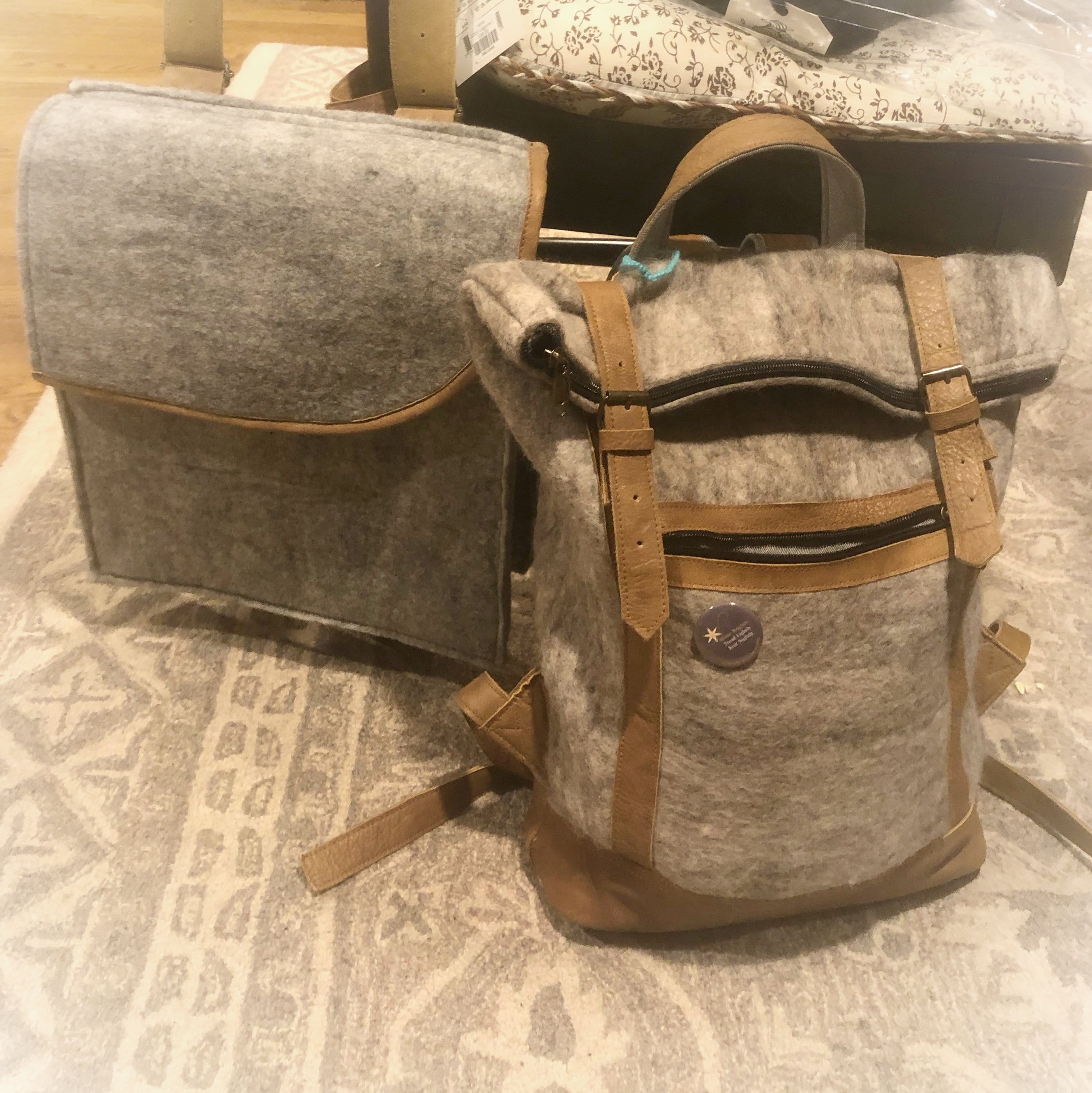 Felt & Natural Leather Backpack