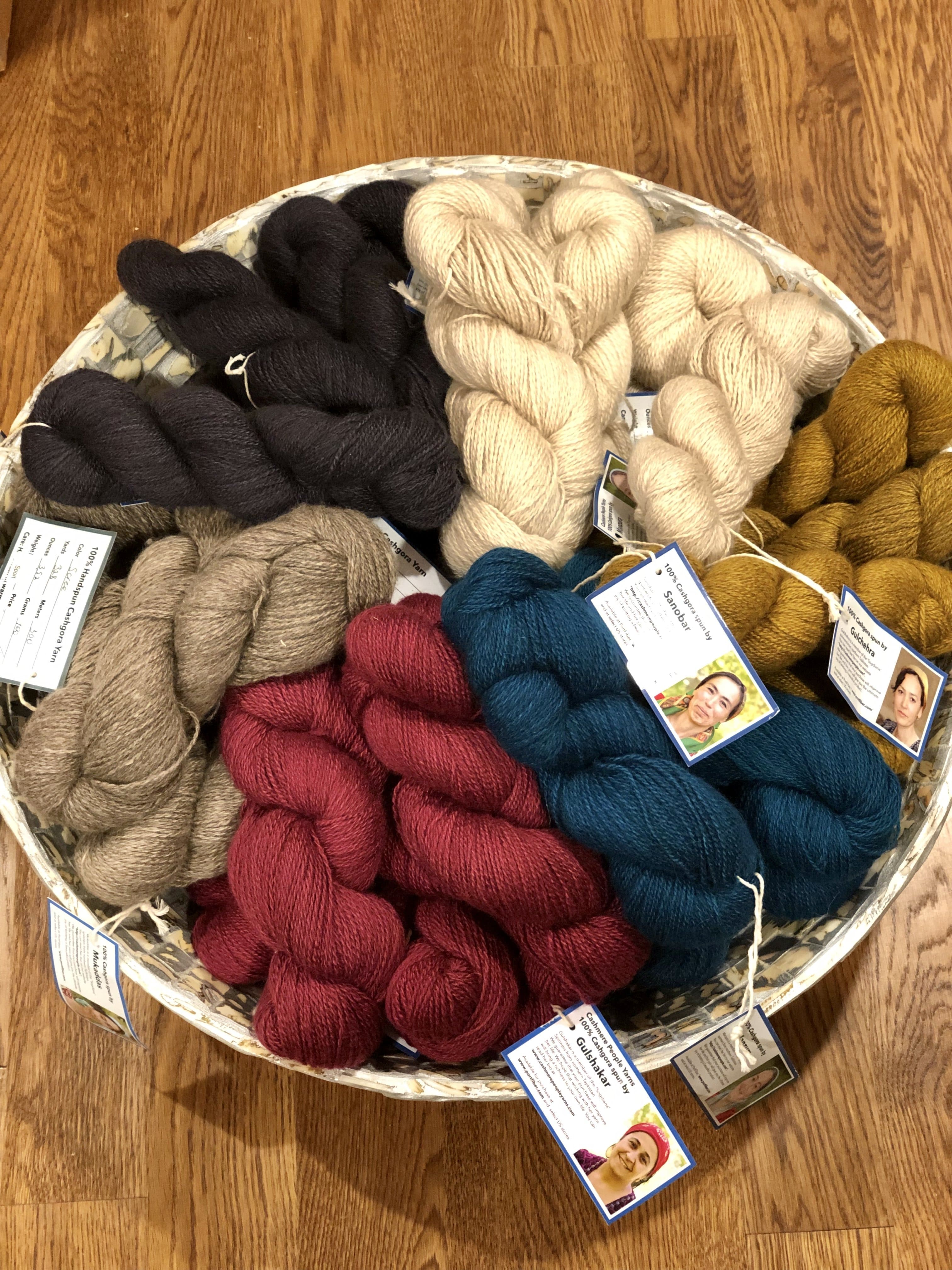 Cashgora, handspun & hand-dyed
